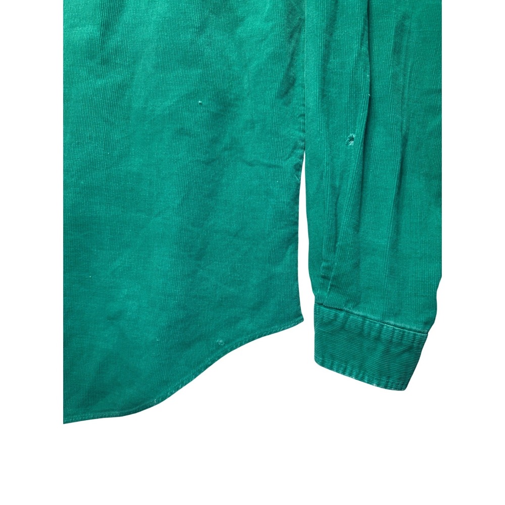 High Sierra Vintage Corduroy Shirt XL Green Teal Button Cotton Distressed Grunge - Picture 16 of 16